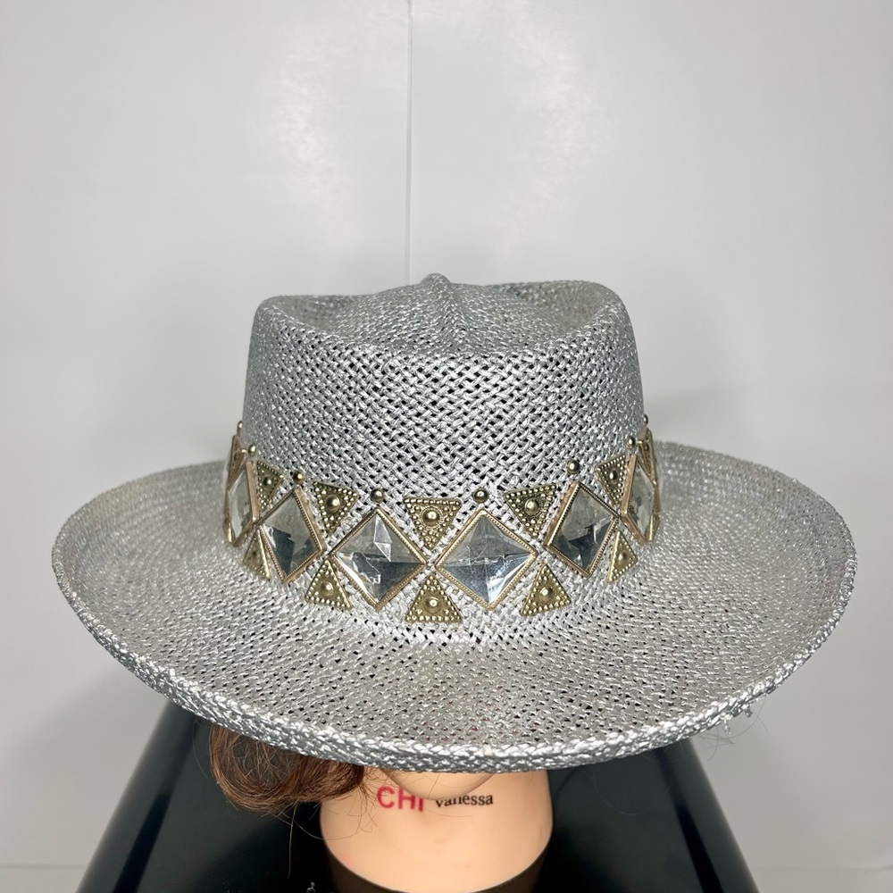 Vintage Silver Western Rhinestone Hat